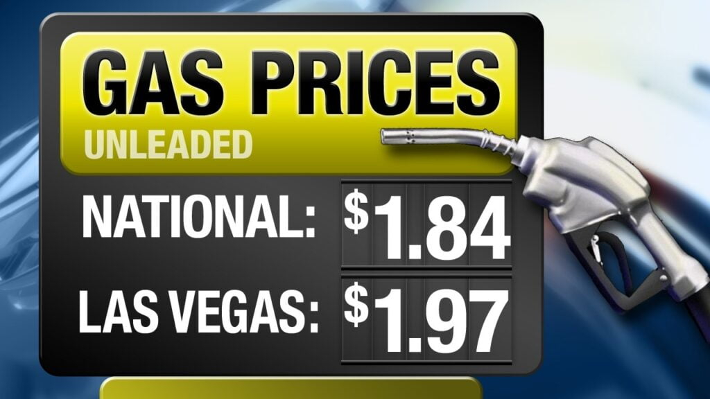 Gas Prices Graphic: Unleaded, National: $1.84, Las Vegas: $1.97 © 2009 KLAS-TV CBS Channel 8 Eyewitness News